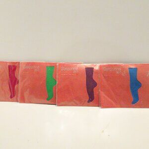 LOT 4 Vintage Fogal Garconne 357 Knee Highs 4 pairs New Switzerland Red Green ++